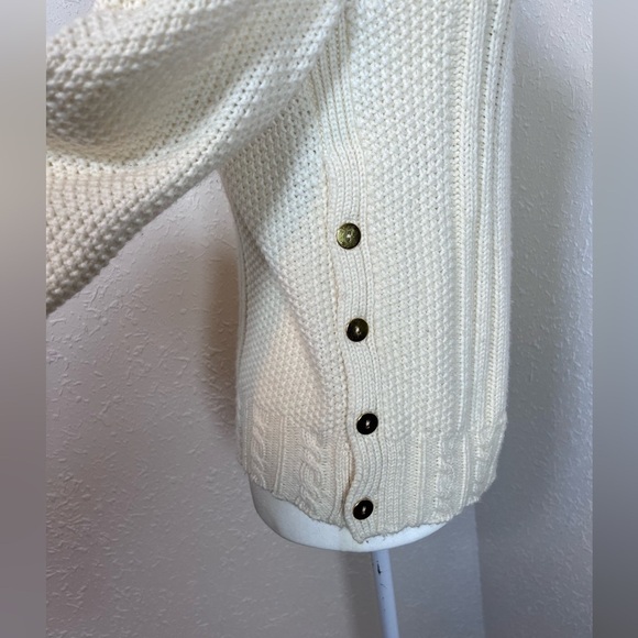 The Reeds Turtleneck Side Button Cable Knit Wool Blend Sweater - Picture 5 of 9